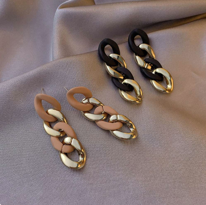 Premium Style Entangles Style Chain Earrings