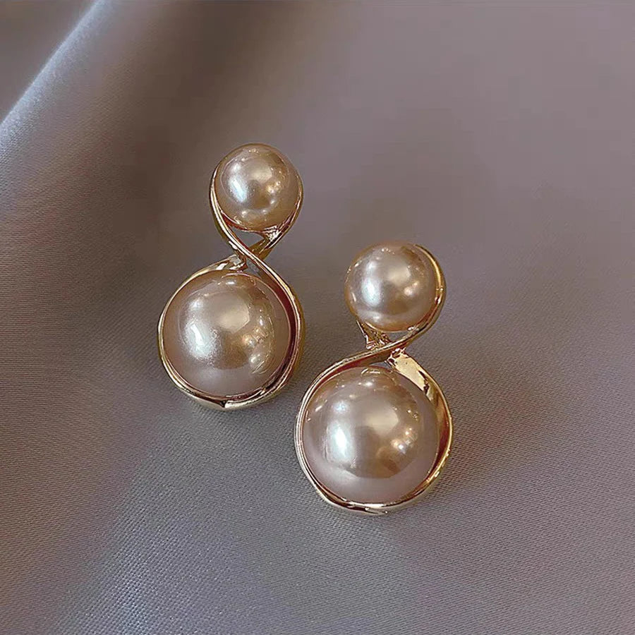 New style trendy and fashionable all-match cross pearl earrings