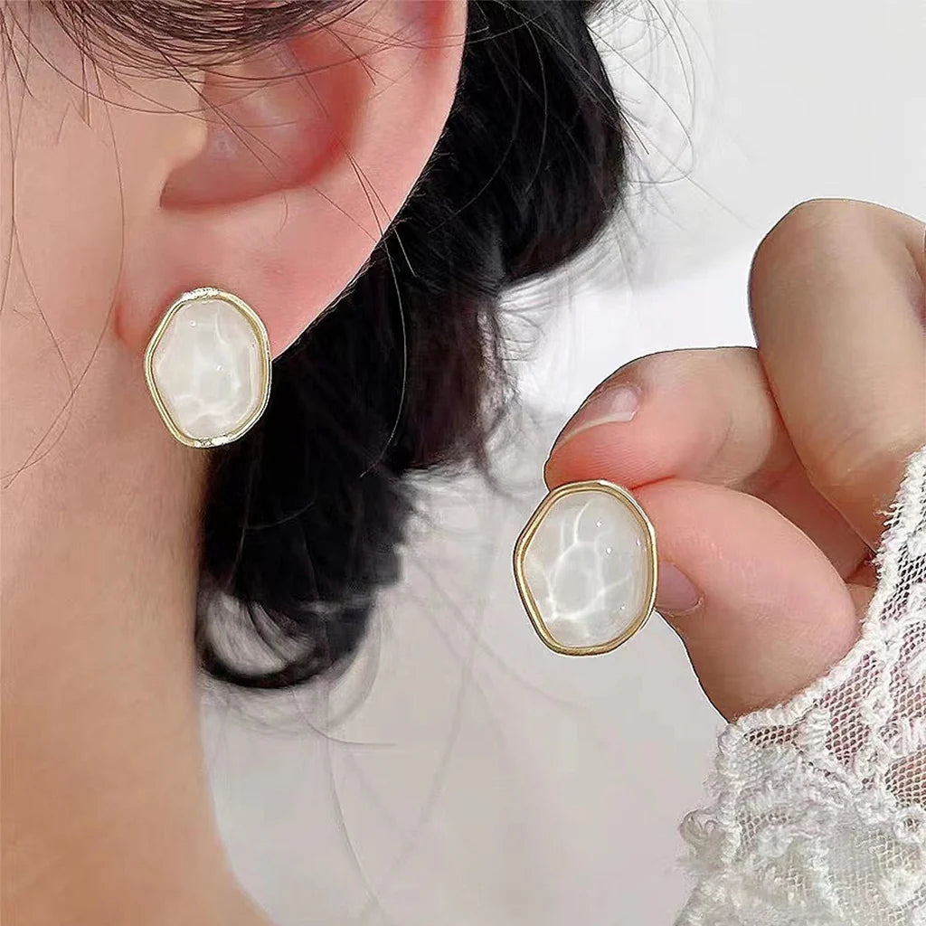 Irregular geometric resin earrings