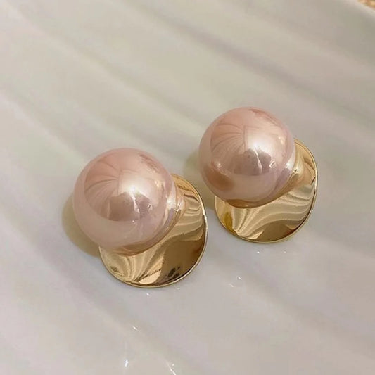 French retro pearl geometric earrings