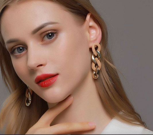 Premium Style Entangles Style Chain Earrings