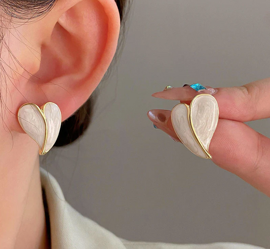 Drip glaze love earrings