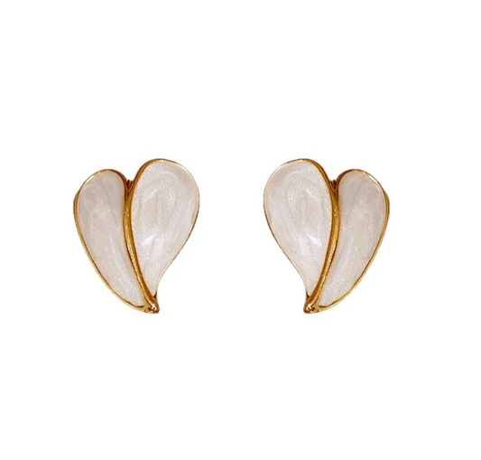Drip glaze love earrings