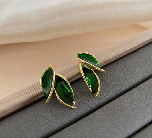 Forest leaf earrings - Green